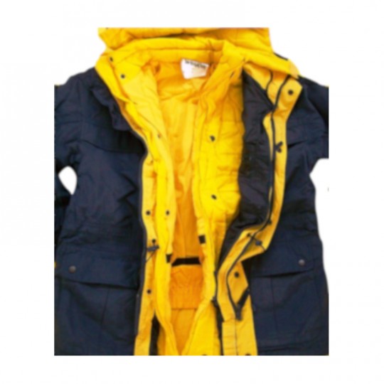 Giaccone Giubbotto Parka sportivo in cotone triplo uso giallo/blu Home