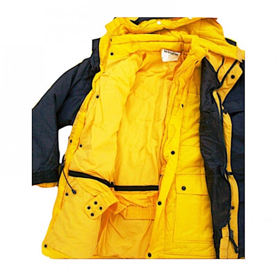 Giaccone Giubbotto Parka sportivo in cotone triplo uso giallo/blu Home