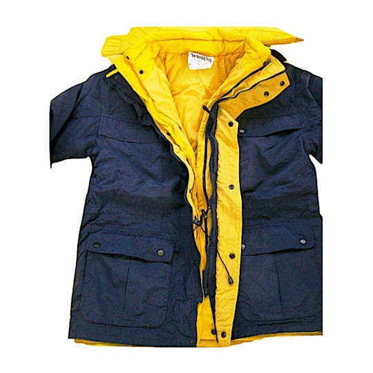 Giaccone Giubbotto Parka sportivo in cotone triplo uso giallo/blu Home