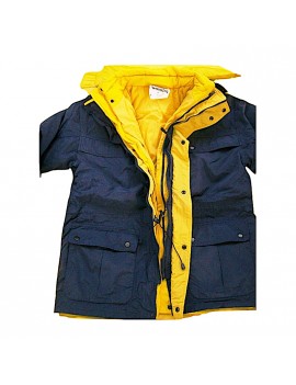 Giaccone Giubbotto Parka sportivo in cotone triplo uso giallo/blu Home