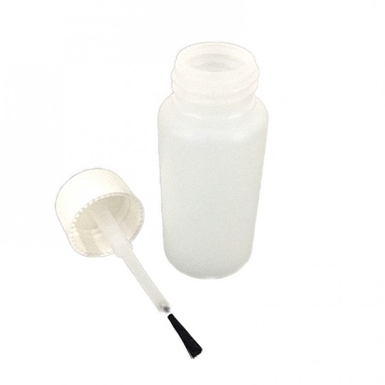 Barattolo Boccettino in plastica bianca opaca 40 ml con pennellino per smalto unghie e vernice da ritocco HomeLADY'S LINE®