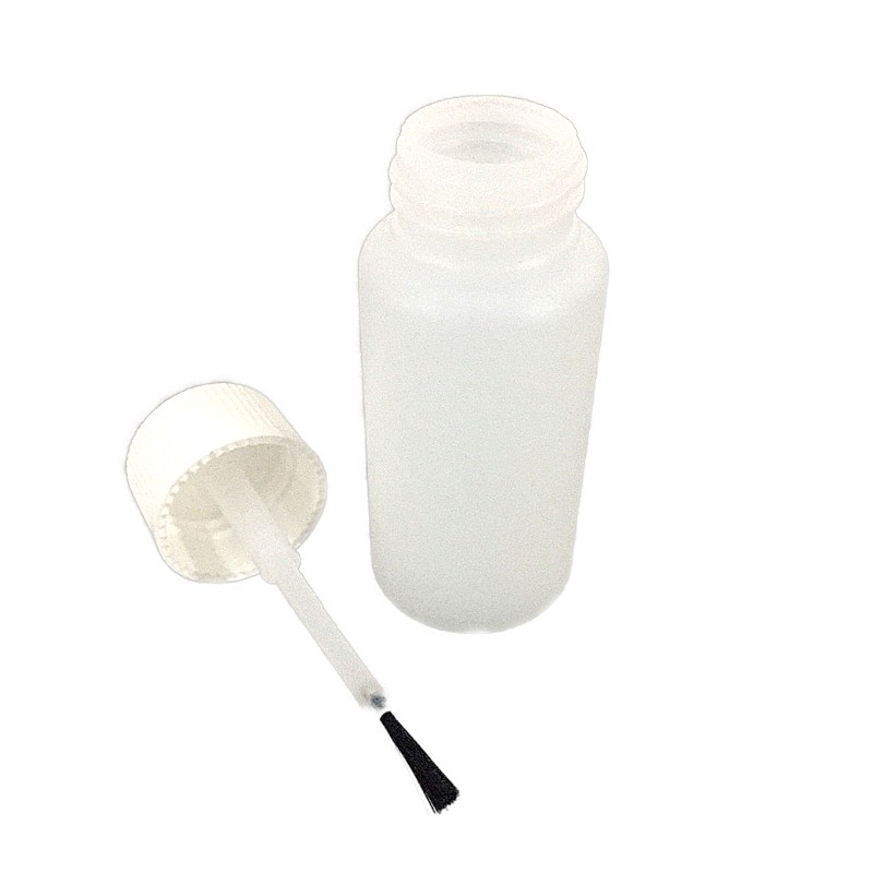 Barattolo Boccettino in plastica bianca opaca 40 ml con pennellino