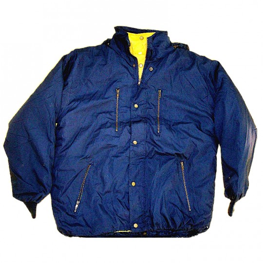 Giubbino Parka sportivo in cotone doppio uso blu/giallo Taglia M Home