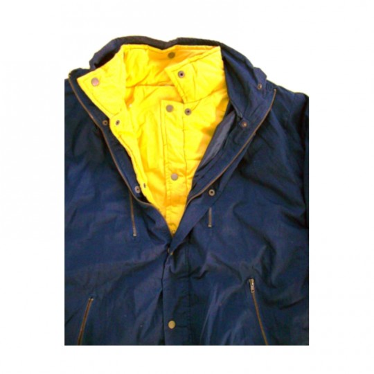 Giubbino Parka sportivo in cotone doppio uso blu/giallo Taglia M Home