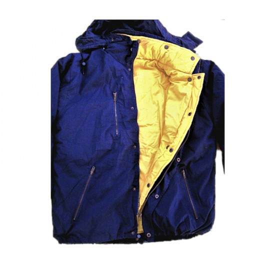 Giubbino Parka sportivo in cotone doppio uso blu/giallo Taglia M Home