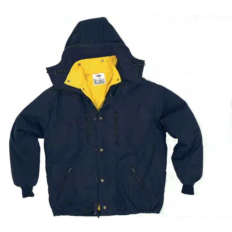 Giubbino Parka sportivo in cotone doppio uso blu/giallo Taglia M Home