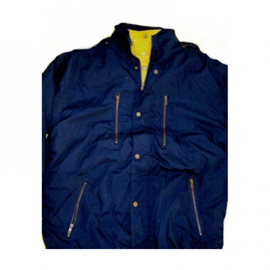 Giubbino Parka sportivo in cotone doppio uso blu/giallo Taglia M Home