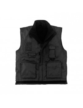 Gilet nero in nylon/poliestere multitasche imbottito interno in pile Taglia XXL Home