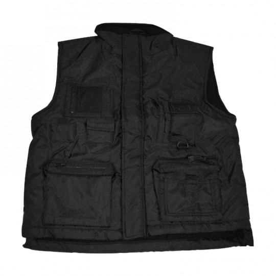 Gilet nero in nylon/poliestere multitasche imbottito interno in pile Taglia XXL Home