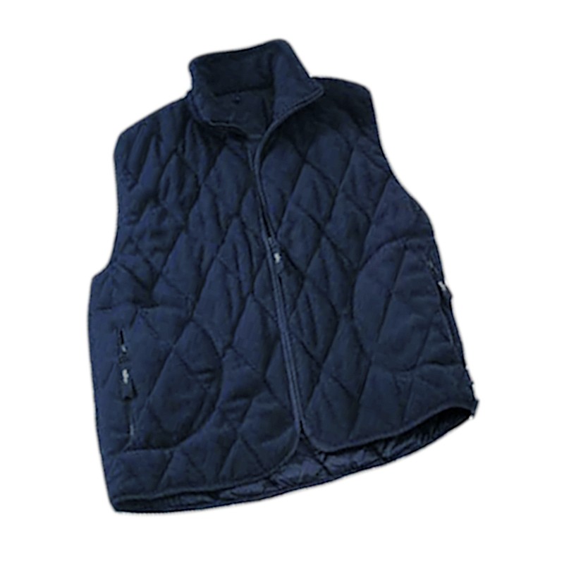 Gilet blu in pile trapuntato Home