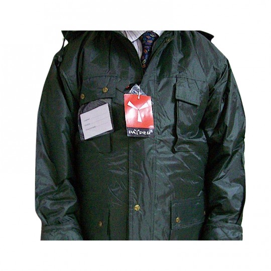 Giaccone Parka verde in nylon PVC Impermeabile Home