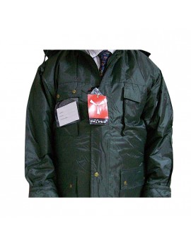 Giaccone Parka verde in nylon PVC Impermeabile Home