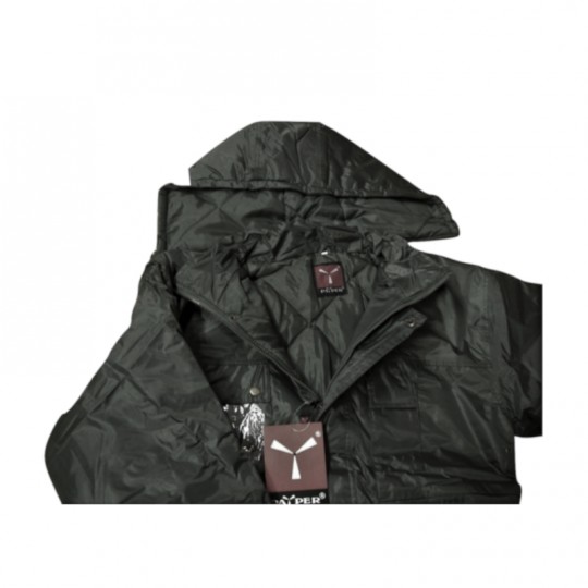 Giaccone Parka verde in nylon PVC Impermeabile Home