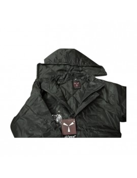 Giaccone Parka verde in nylon PVC Impermeabile Home