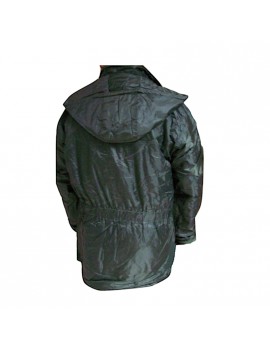 Giaccone Parka verde in nylon PVC Impermeabile Home