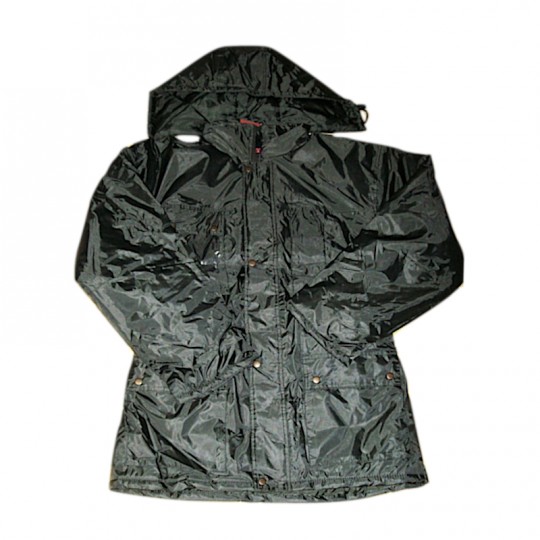 Giaccone Parka verde in nylon PVC Impermeabile Home