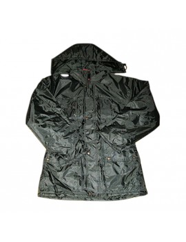 Giaccone Parka verde in nylon PVC Impermeabile Home