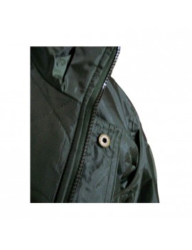 Giaccone Parka verde in nylon PVC Impermeabile Home