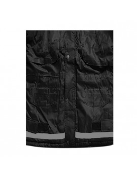 Parka nero in nylon con finiture gialle - multitasche Home