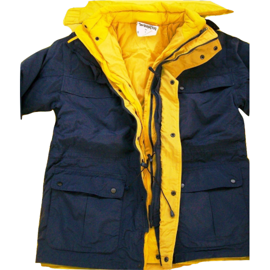 Giaccone Giubbotto Parka sportivo in cotone triplo uso giallo/blu Home