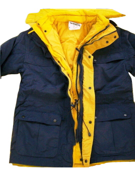 Giaccone Giubbotto Parka sportivo in cotone triplo uso giallo/blu Home