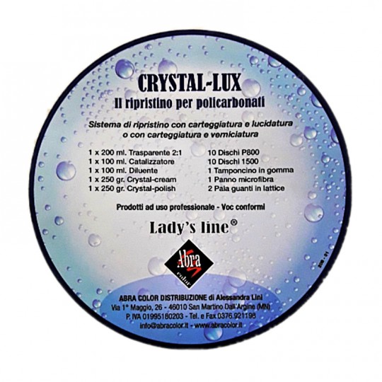 Unico Kit rinnovo fari in due sistemi Crystal-lux Lady's Line® c/TRASPARENTE e/o c/PASTE