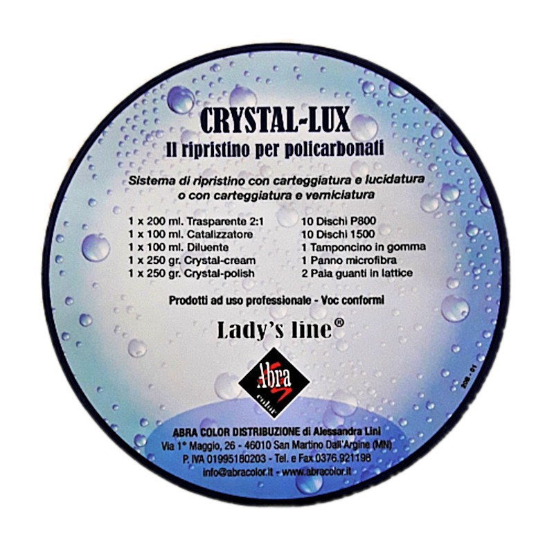 Unico Kit rinnovo fari in due sistemi Crystal-lux Lady's Line® c/TRASPARENTE e/o c/PASTE HomeLADY'S LINE®